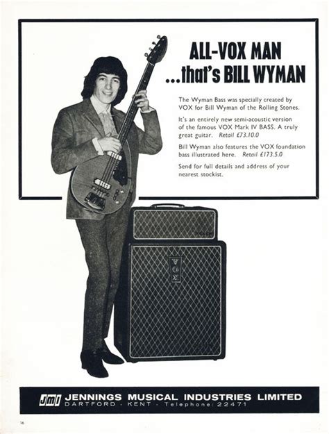 Vox Advertisement 1965 All Vox Man Thats Bill Wyman Guitar Porn Music Guitar Cool Guitar