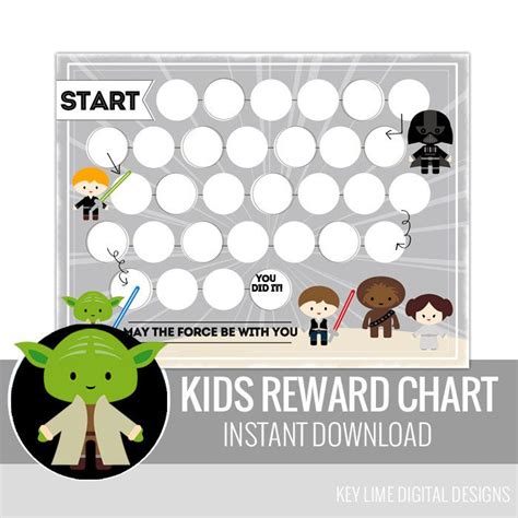 Star Wars Reward Chart Printable Star Wars Chore Chart Printable Boys