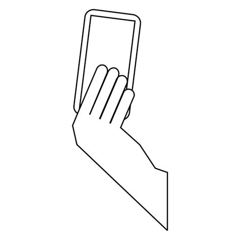 Mobile Phone In Hand Icon Outline Style Phone Icons Hand Icons