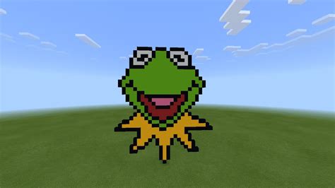 Minecraft Tutorial How To Make Kermit The Frog Pixel Art Youtube