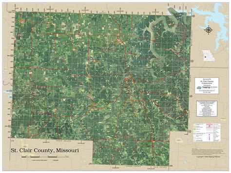 St Clair County Missouri 2021 Aerial Wall Map Mapping Solutions