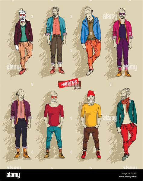 Hipster Man In Fashion Set Stock Vector Image And Art Alamy