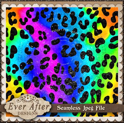 12x12 Seamless Fabric Rainbow Leopard Lisa Frank Style Etsy