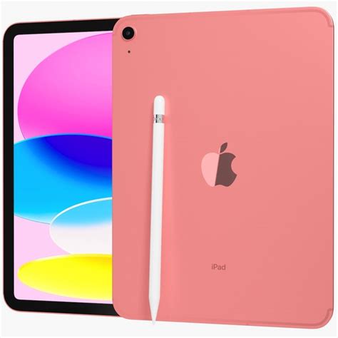 Apple Ipad 2022 10th Gen Wifi Cellular With Pencil Pink 3d Model