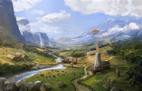 Fantasy Countryside By Jonathanp45 On Deviantart Fantasy Landscape