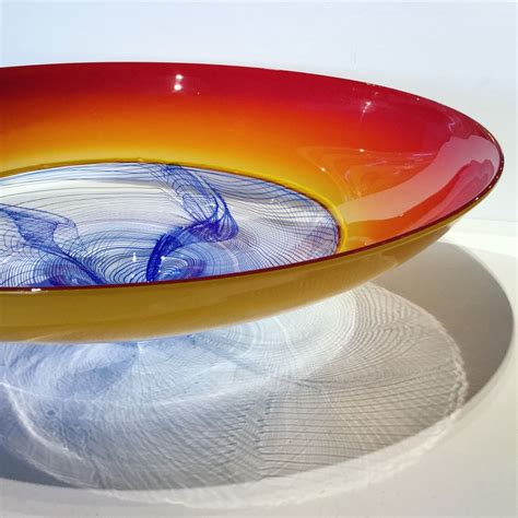Hand Blown Glass Centerpiece Bowl Glass Blowing Hand Blown Glass Contemporary Glass Art