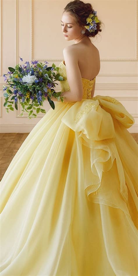 Sweetheart Yellow Tulle Ball Gownfloor Length Yellow Bridal Dress