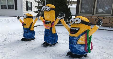 Snow Minions Land Along With Unseasonable April Snowstorm