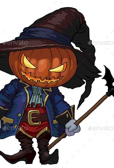 halloween character jack o lantern in costume vectors graphicriver