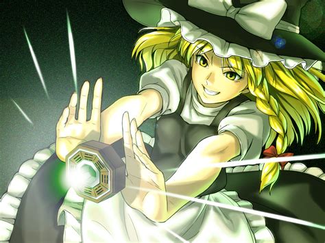 Blonde Hair Braids Hat Kirisame Marisa Long Hair Magic Shiba Itsuki Touhou Witch Yellow Eyes