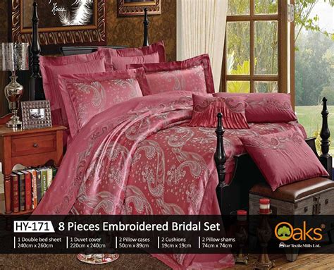8 Piece Embroidered Bedsheets Double Bed Sheets Bed Sheets