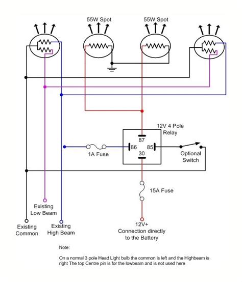 Wiring Diagram For Spotlights With A Relay