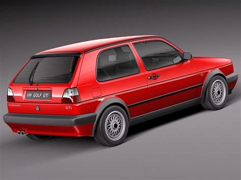 Volkswagen Golf Gti Mk2 1983 1992 3d Model 129 Fbx Lwo C4d 3ds