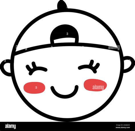 Happy Boy With Red Cheeks Illustration Vector On A White Background