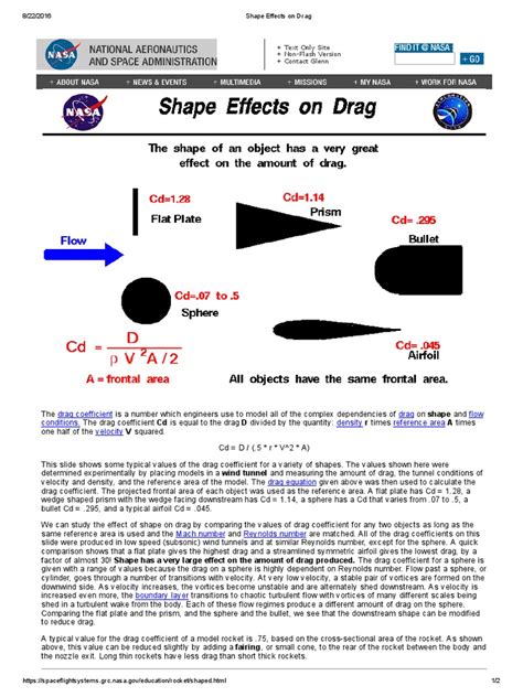 Shape Effects On Drag Pdf Reynolds Number Chemical Engineering