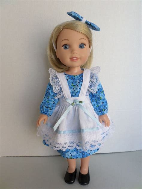 Blue Floral Dress And Girly Lace And Ribbon Pinafore And Headband Fits