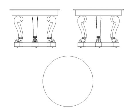 2d View Round Table Detail Elevation Layout Autocad File Cadbull