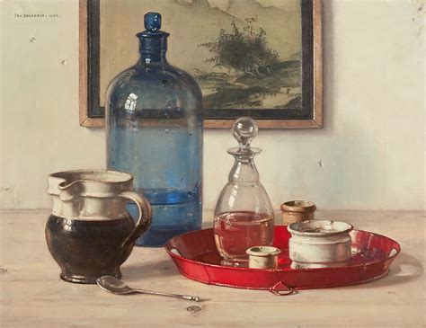 Jan Bogaerts Schilderijen Te Koop Stilleven Met Blauwe Fles En Potjes