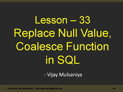 Sql Server Tutorial Lesson Replace Null Values Coalesce Function