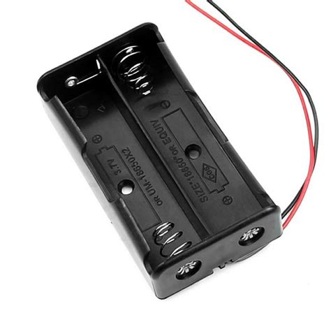 Black Plastic Storage Box Case Holder For Battery 2 X 18650 Cell Box