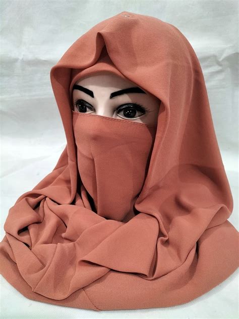 Plain Niqab Ready To Wear Chestnut Brown Suzain Hijabs