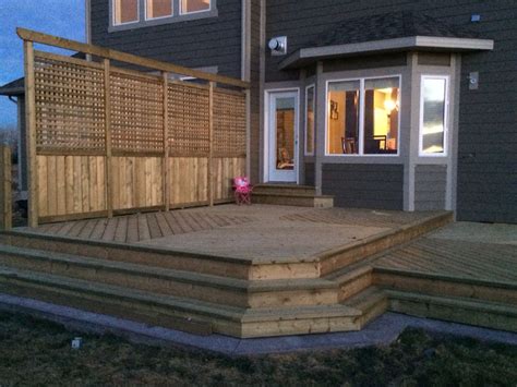 Deck With Wrap Around Steps And Privacy Fence Deck Design Wood Working