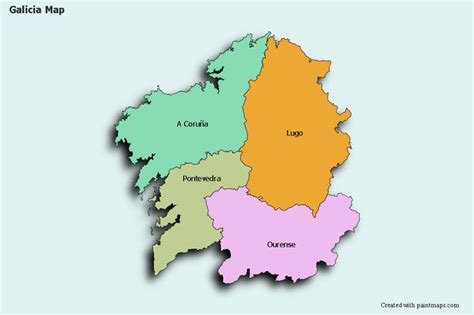 Galicia Mapa En Blanco Coloque sus propias imágenes en el mapa de