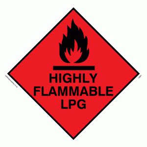 Highly Flammable Lpg Warning Diamond Label From Safety Sign Supplies