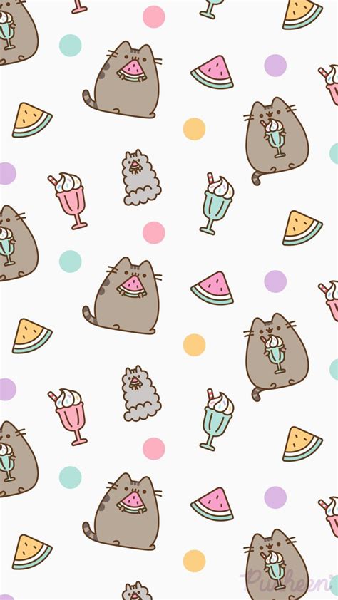 Pin By Genesis 🥀 On Wallpaper Pusheen Cat Iphone Wallpaper Kawaii