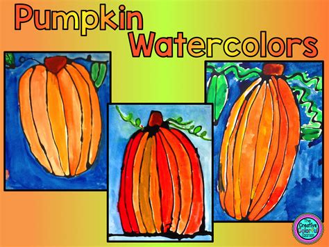 The Creative Colorful Classroom Fall Pumpkins Watercolor Art