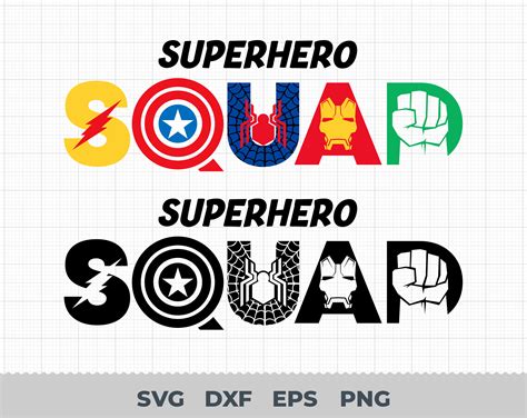 Superhero Squad SVG, Marvel Superhero Squad SVG, Superhero svg, PNG, S