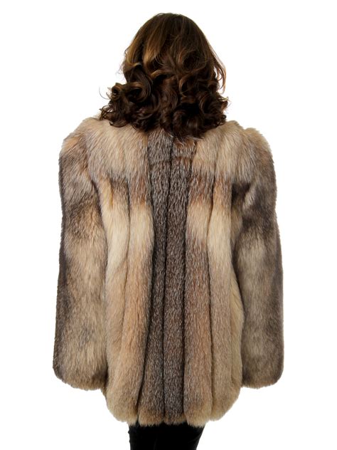 Natural Crystal Fox Fur Jacket Medium Estate Furs