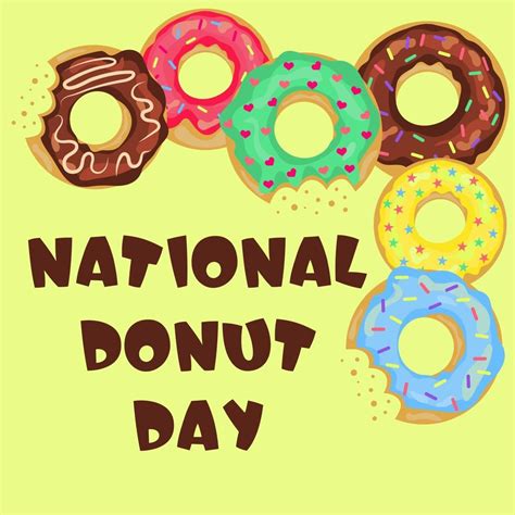 National Donut Day Card With Lettering And Doughnuts 3398373 Vector