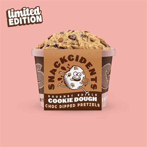 Choc Dipped Pretzels Edible Cookie Dough 150g Tub Snackcidents