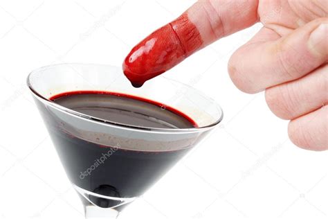 Bloody Finger With Glass Full Of Blood Stock Photo By ©arskajuhani 68712729