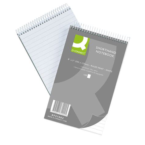 Q Connect Feint Ruled Shorthand Notebook 300 Pages 203x127mm 10 Pack