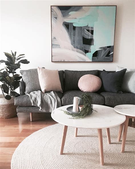 From millennial pink to pantone's living coral, we are safe to conclude that pink is having a moment. Grey Sofa Blush Pillows | Baci Living Room