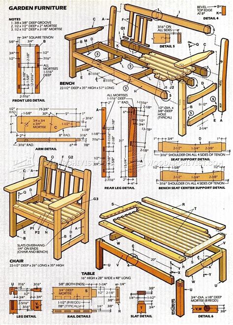 English Garden Furniture Plans Woodarchivist