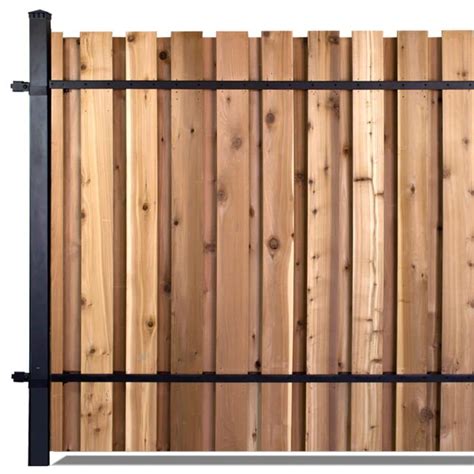 Slipfence 6 Ft X 8 Ft Black Aluminum Middle Post Fence Panel Kit With