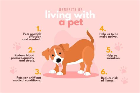 Benefits Of Living With A Pet Infographic Template Free Vector
