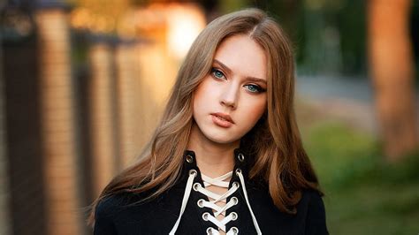 Models Model Blonde Blue Eyes Depth Of Field Face Girl Stare