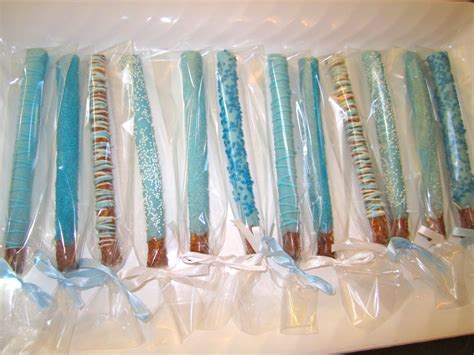Items Similar To Chocolate Covered Pretzel Rods Blue Baby Shower Boy
