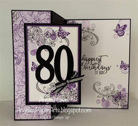 Angelas Paperarts 80th Birthday Z Fold Card