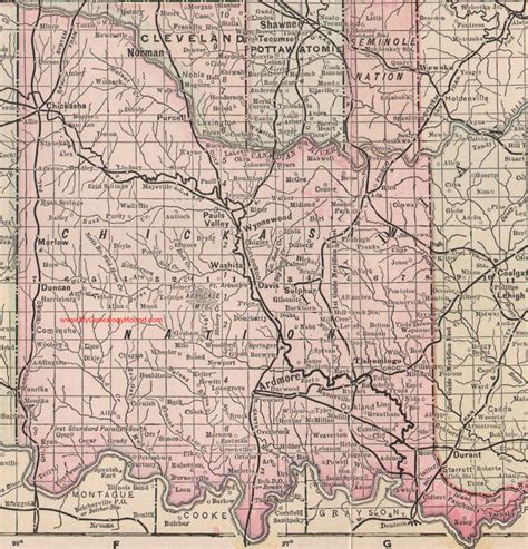 Chickasaw Nation Indian Territory 1905 Map