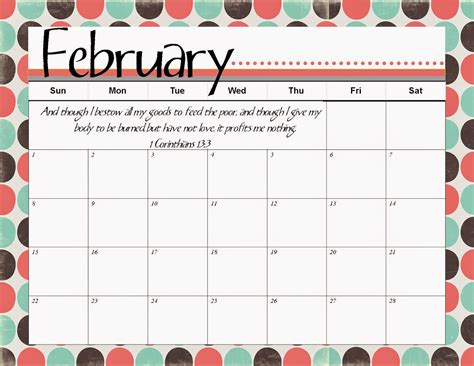 The Blogging Pastors Wife Printable Calendar February 2015