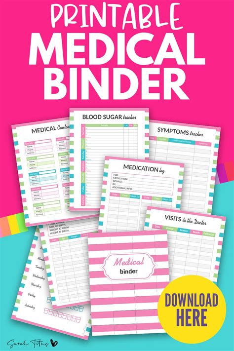 Free Printable Medical Binder And Worksheets Sample Pages Artofit