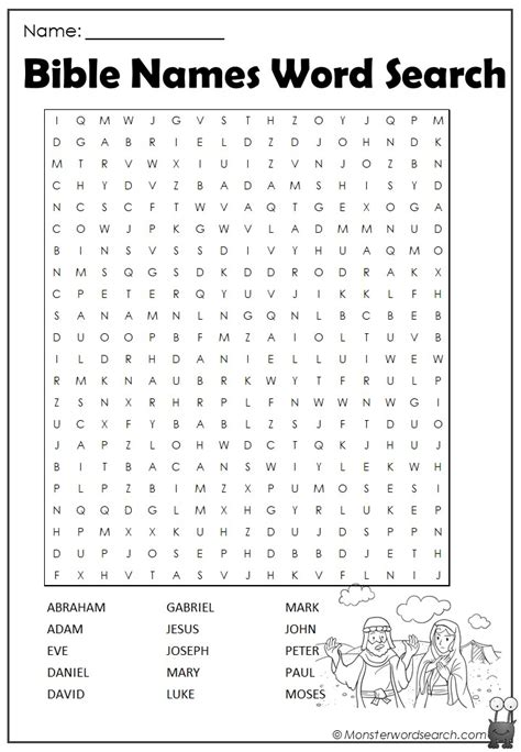 Here are the bible word search printable pages. Bible Names Word Search- Monster Word Search