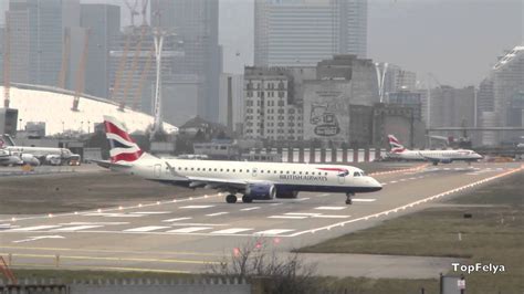 British Airways Embraer 190 In One Minute At London City Airport Youtube