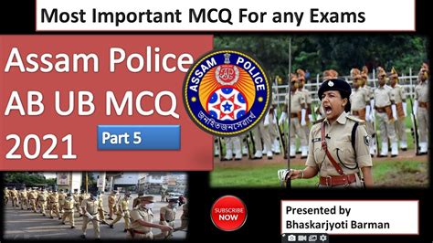 Assam Police AB UB Special MCQ 2021 Part 5 Most Important MCQ For Any