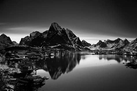 Norway Landscape Monochrome Mountain Wallpapers Hd